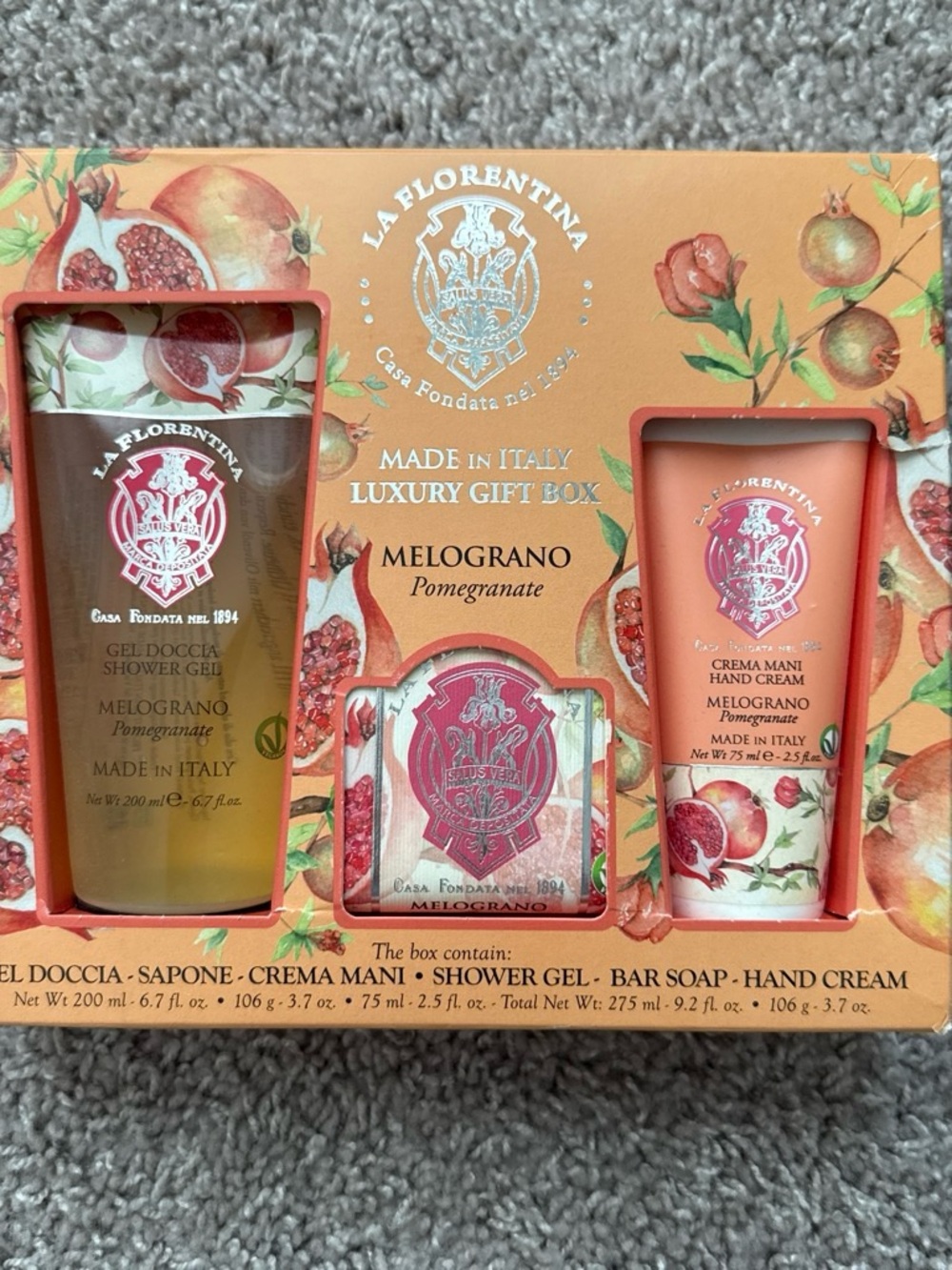 La Fiorentina Melograno Bath & Body Gift Set - Orange & Red Accents